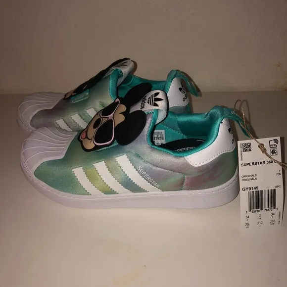 Adidas Superstar Disney Mickey Mouse GY9149 Kids SlipOn Shoes Sneakers Size 2.5K