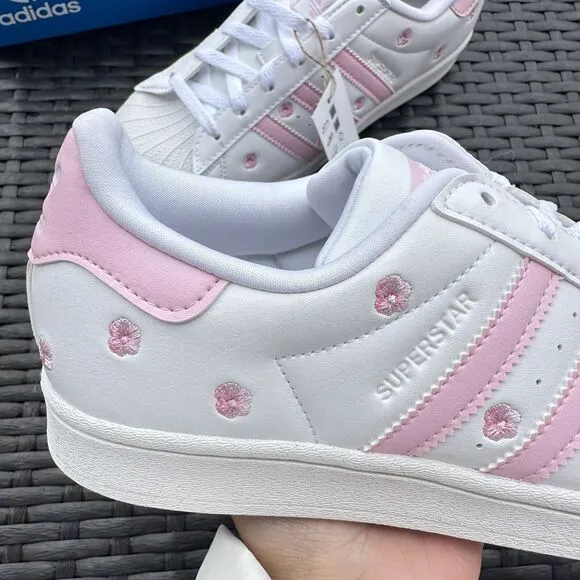Adidas Superstar J Cloud White Pink Kid's Athletic Shoes IG7015 Size 6