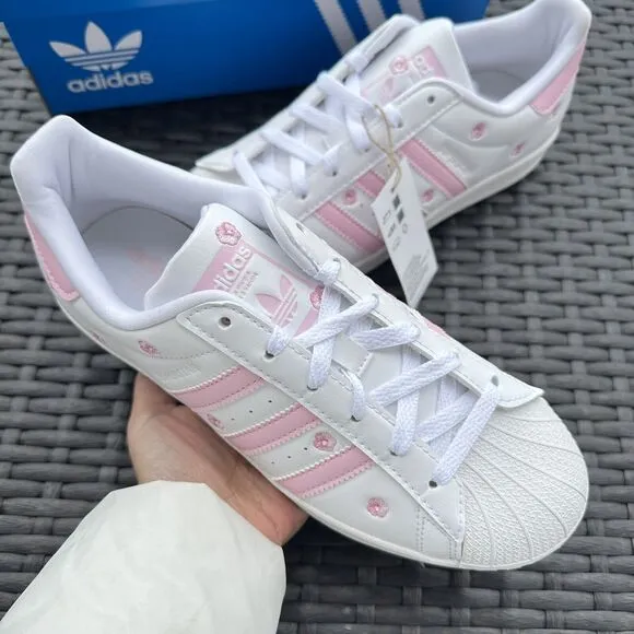 Adidas Superstar J Cloud White Pink Kid's Athletic Shoes IG7015 Size 6