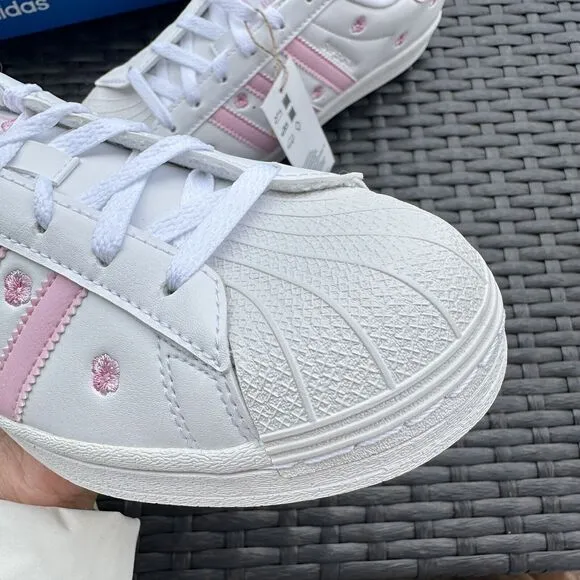 Adidas Superstar J Cloud White Pink Kid's Athletic Shoes IG7015 Size 6