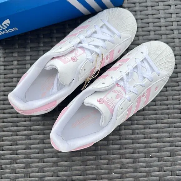 Adidas Superstar J Cloud White Pink Kid's Athletic Shoes IG7015 Size 6