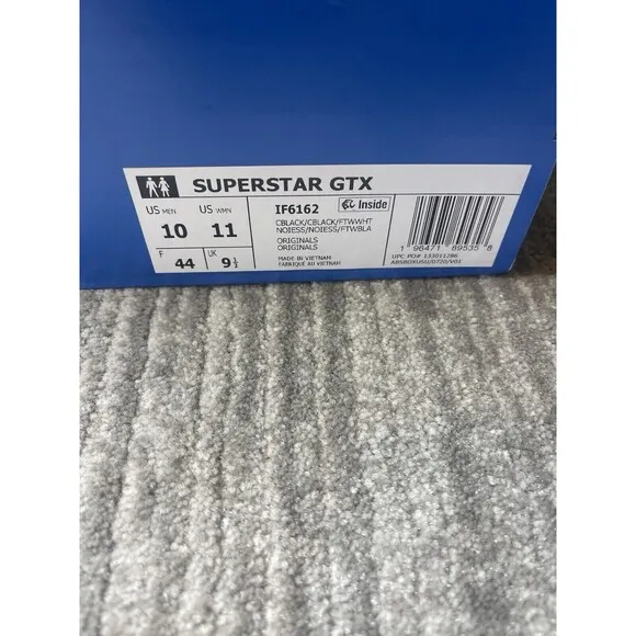 Adidas Superstar  Shoes GTX Mens 10 Shoes Suede White Black IF6162 NEW
