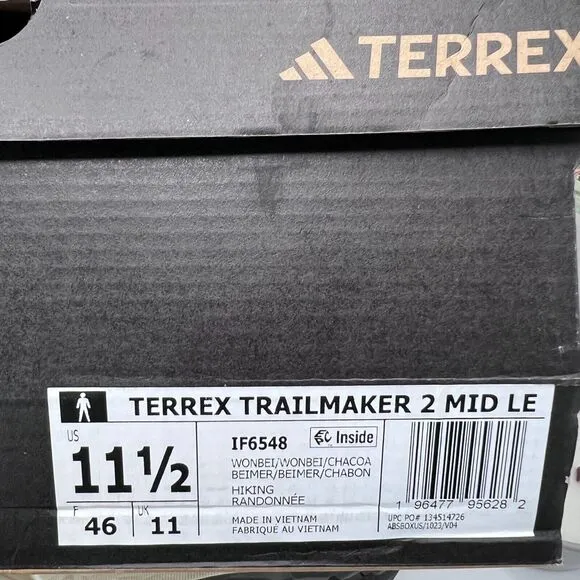 Adidas Terrex Trailmaker 2.0 Mid Wonder Shoe Beige Charcoal IF6548 Men's US 11.5