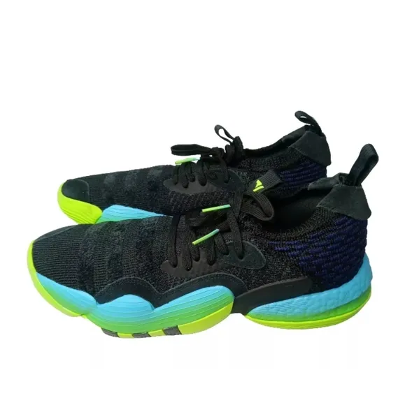 adidas Trae Young 2 Trae-Tlien Sneakers Men's Size 13 Shoes Black Solar Green
