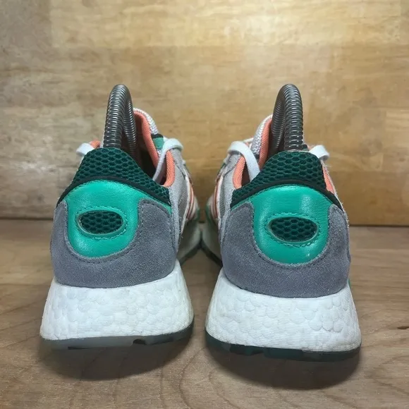 Adidas Tresc Run Suede Womens Size 6 (5Y) Athletic Shoes Sneakers Orange Green
