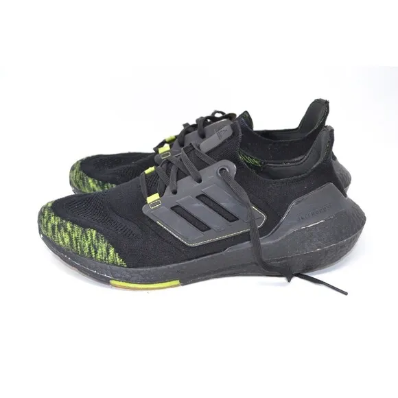 adidas Ultra Boost 22 GX5915 Men's 11 Sneakers Black Yellow Mesh Running Shoes‎