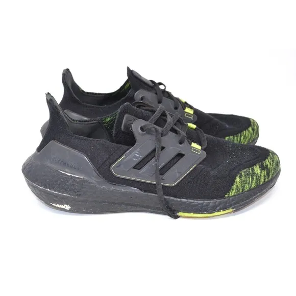 adidas Ultra Boost 22 GX5915 Men's 11 Sneakers Black Yellow Mesh Running Shoes‎