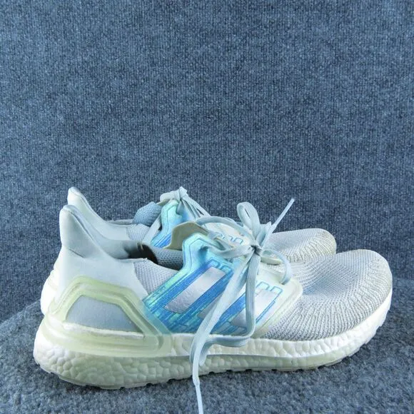 adidas Ultraboost 20 Prime Blue Women Sneaker Shoes Sz 10 Medium White Synthetic