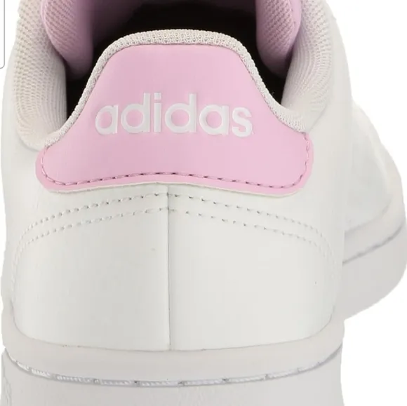 adidas women Advantage Shoes Size 10 White Lace Pink Tennis Sneaker Cloudfoam