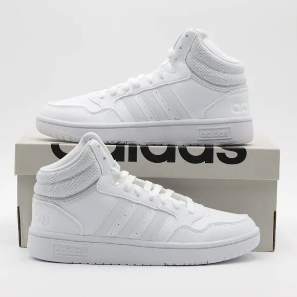 Adidas Women's Basketball Comfort Hoops 3.0 Mid Top Classic Shoes White Size 9