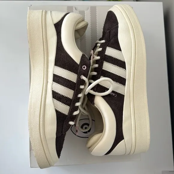 Adidas x Bad Bunny Brown and Cream Sneakers Women 9.5, Men 8.5