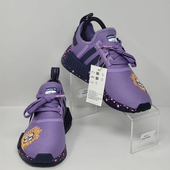Adidas  x Kevin Lyons NMD_R1 J Sneakers Shoes Youth Size 5.5 Purple GX5722 New
