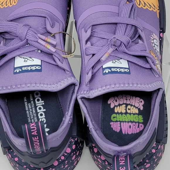 Adidas  x Kevin Lyons NMD_R1 J Sneakers Shoes Youth Size 5.5 Purple GX5722 New