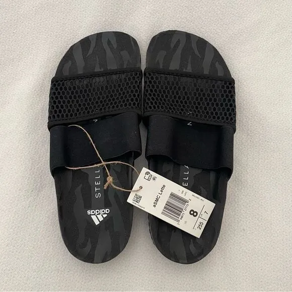 Adidas x Stella McCartney Asmc Lette Black Slide Sandals Size 8 NEW