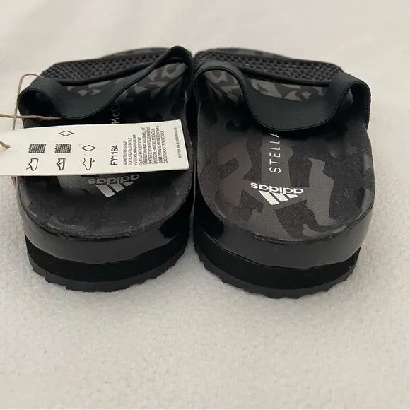 Adidas x Stella McCartney Asmc Lette Black Slide Sandals Size 8 NEW
