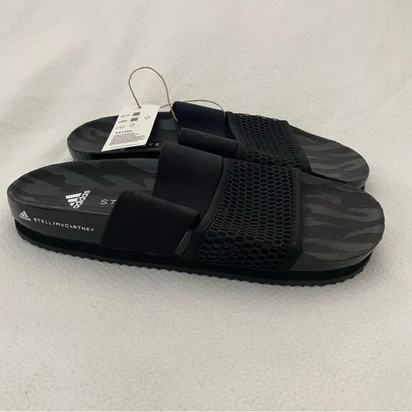 Adidas x Stella McCartney Asmc Lette Black Slide Sandals Size 8 NEW