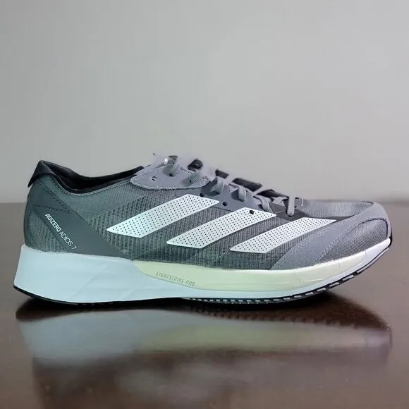 Adidas Adizero Adios 7 Women's Grey Running Shoes White Black Size 8.5 Pro X New