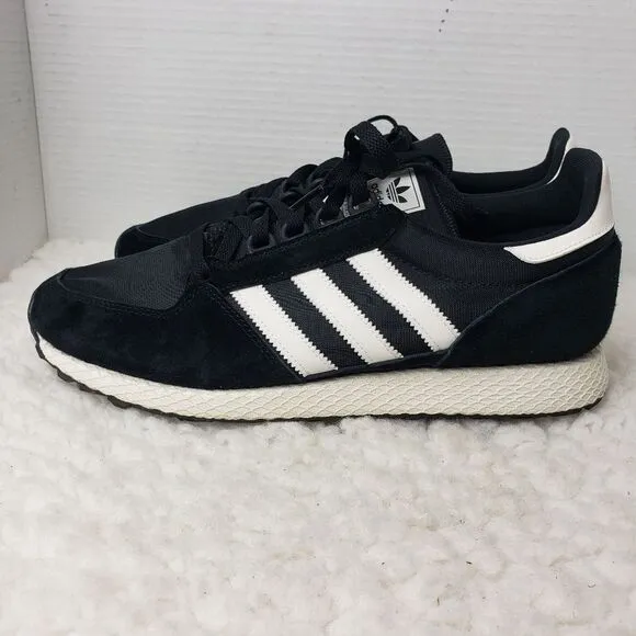 adidas Forest Grove Mens Sneaker Size 11 Black Suede Shoes
