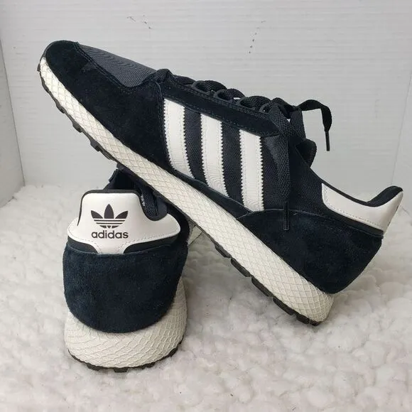 adidas Forest Grove Mens Sneaker Size 11 Black Suede Shoes