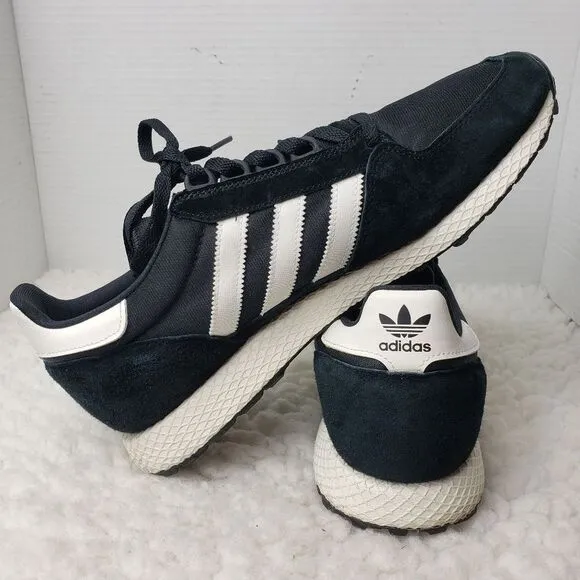 adidas Forest Grove Mens Sneaker Size 11 Black Suede Shoes