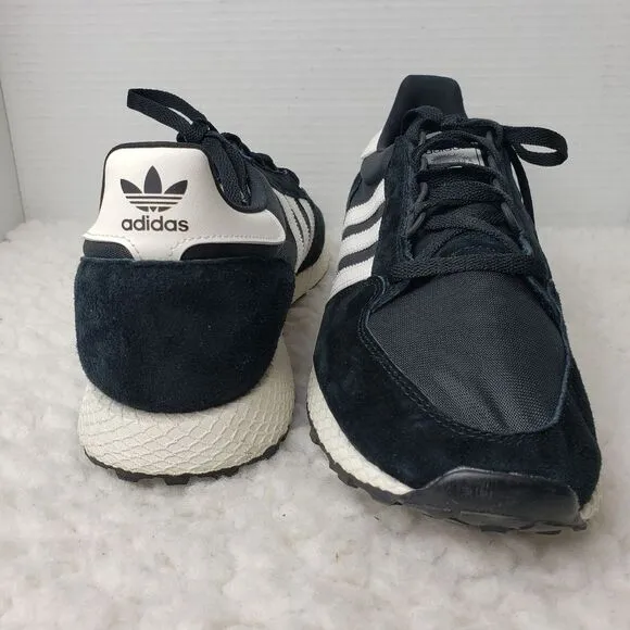 adidas Forest Grove Mens Sneaker Size 11 Black Suede Shoes