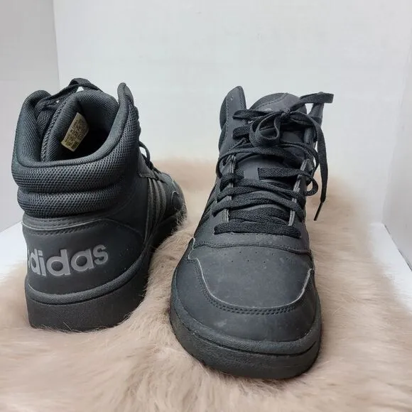 adidas Hoops 3.0 Black Men's Mid Cut Basketball Inspired Shoes Sneakers  10