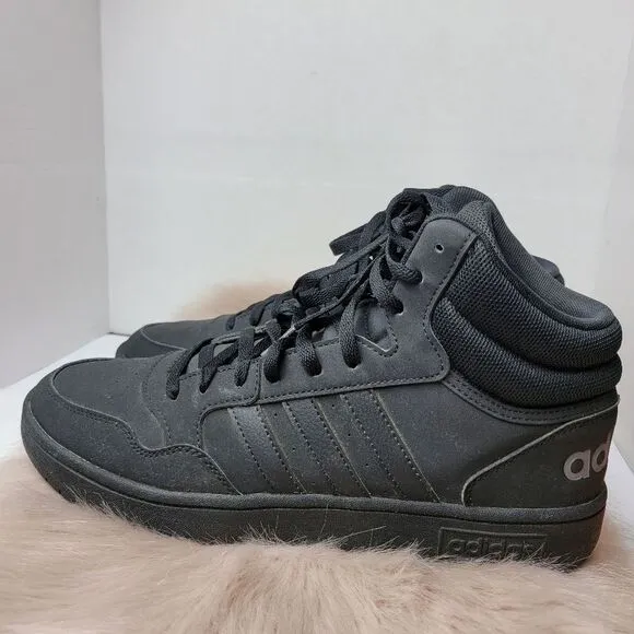 adidas Hoops 3.0 Black Men's Mid Cut Basketball Inspired Shoes Sneakers  10
