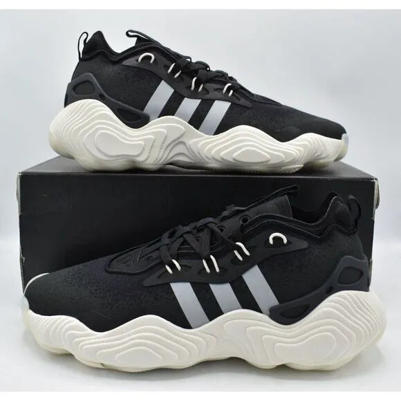 Adidas Mens Size 10.5 Trae Young 3 Black White Carbon Basketball Shoes Sneakers
