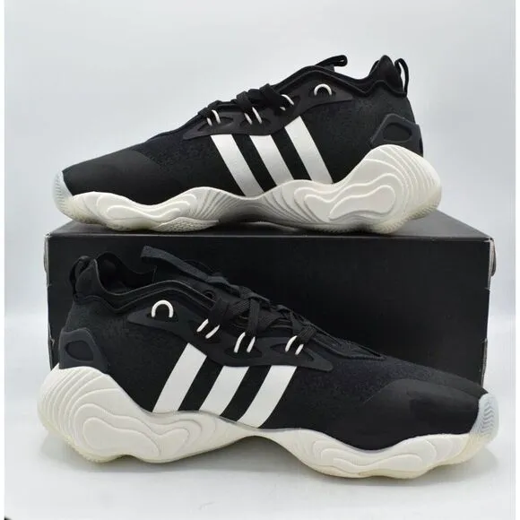 Adidas Mens Size 10.5 Trae Young 3 Black White Carbon Basketball Shoes Sneakers
