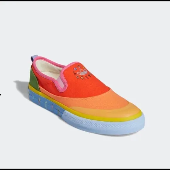 Adidas Nizza “Love Unites” Pride Slip ons sz 11