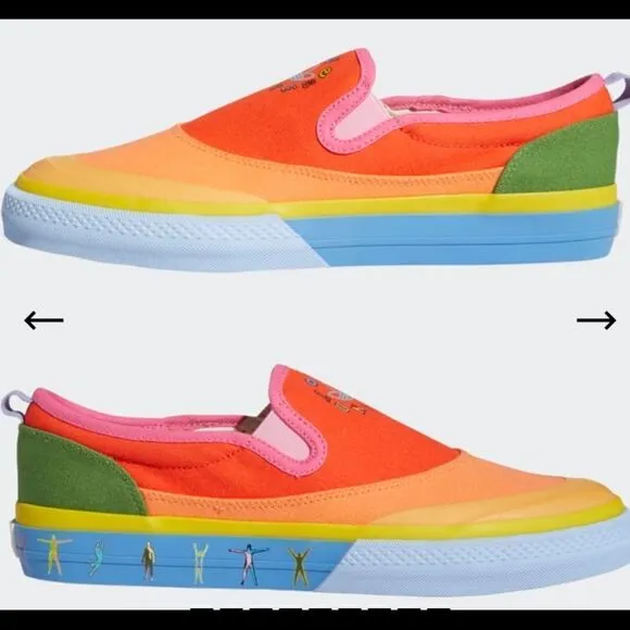 Adidas Nizza “Love Unites” Pride Slip ons sz 11