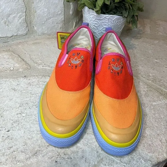 Adidas Nizza “Love Unites” Pride Slip ons sz 11