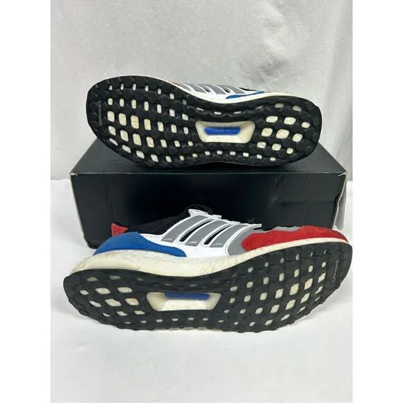 Adidas UltraBoost S&amp;L Black Red Blue White Suede Size 9.5 Sneakers EF1360 Shoes