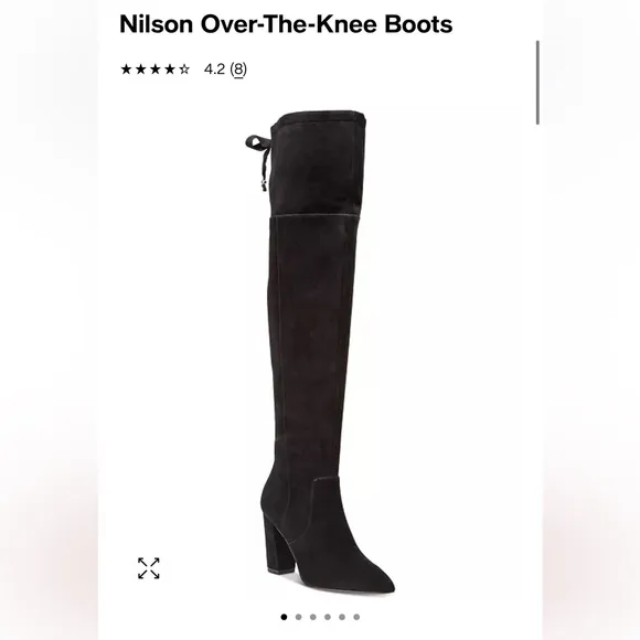 Adrienne Vittadini Nilson Over The Knee Stud Zipper Tie Suede Boots Size 7