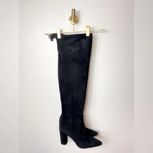 Adrienne Vittadini Nilson Over The Knee Stud Zipper Tie Suede Boots Size 7