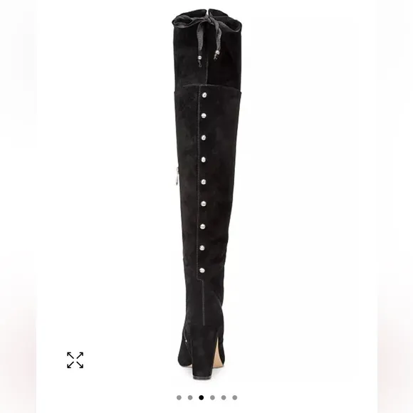 Adrienne Vittadini Nilson Over The Knee Stud Zipper Tie Suede Boots Size 7