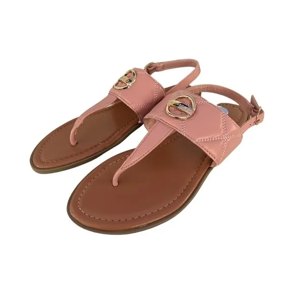 Aerosoles T-Strap Quilted Vamp Blush Pink Sandals with Pillow Soft Insole