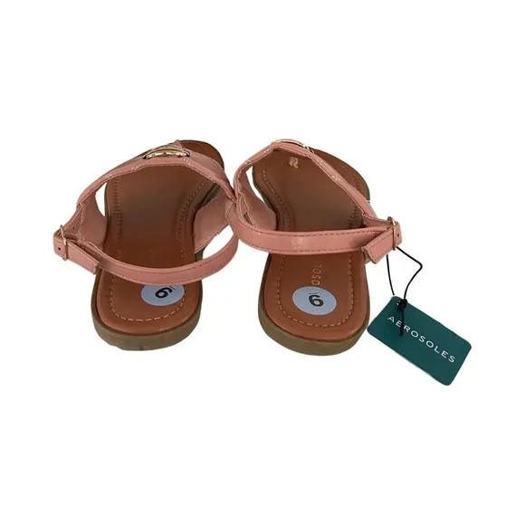 Aerosoles T-Strap Quilted Vamp Blush Pink Sandals with Pillow Soft Insole
