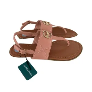 Aerosoles T-Strap Quilted Vamp Blush Pink Sandals with Pillow Soft Insole