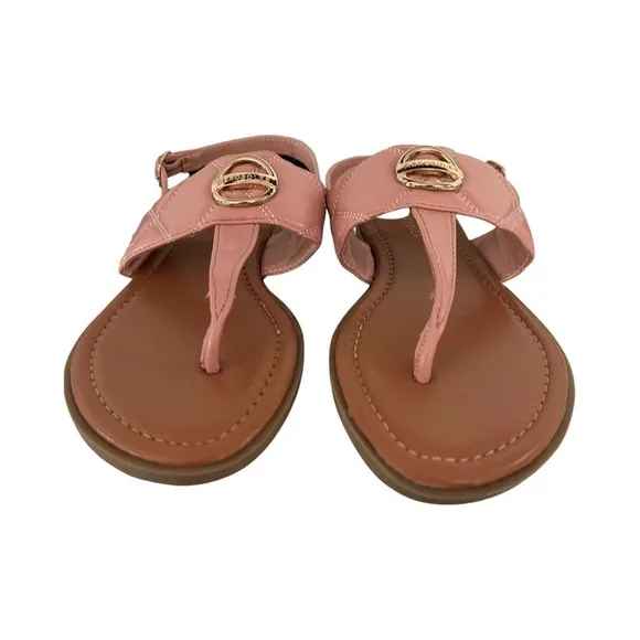Aerosoles T-Strap Quilted Vamp Blush Pink Sandals with Pillow Soft Insole