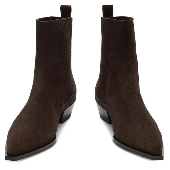 Aeyde Belinda Suede Boots, 39, Moka