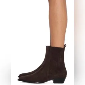 Aeyde Belinda Suede Boots, 39, Moka