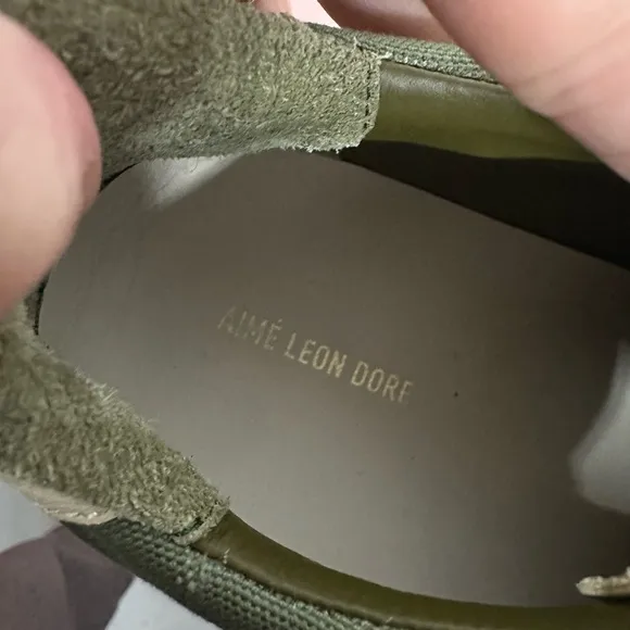 Aime Leon Dore Q14 Men's US 11 ALD Green Canvas MSRP $185 Sneakers Shoes