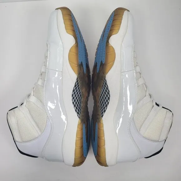Air Jordan 11 Retro 2005 Mens White Columbia Blue Sneakers 136046-142 US Size 14