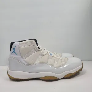 Air Jordan 11 Retro 2005 Mens White Columbia Blue Sneakers 136046-142 US Size 14