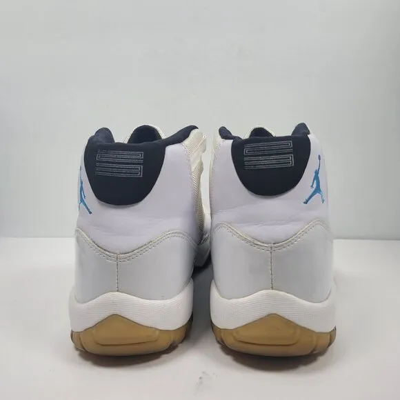 Air Jordan 11 Retro 2005 Mens White Columbia Blue Sneakers 136046-142 US Size 14