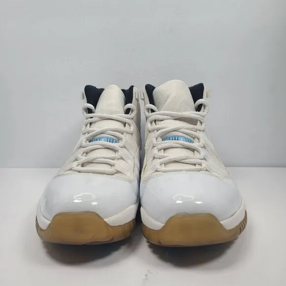 Air Jordan 11 Retro 2005 Mens White Columbia Blue Sneakers 136046-142 US Size 14