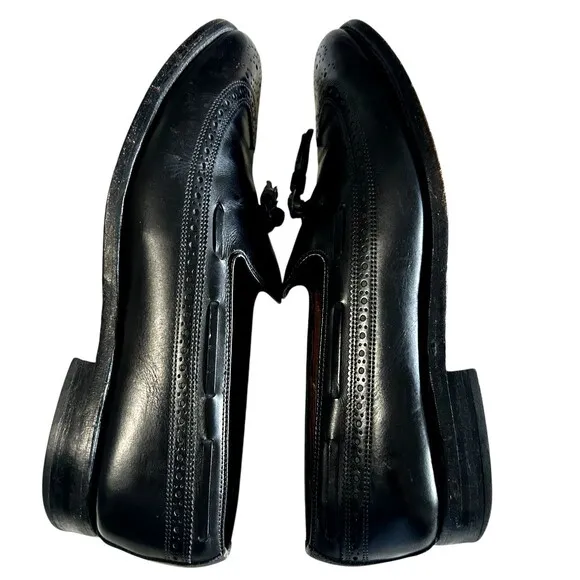 Alan Edmond Manchester Men's Black Leather Wing Tip  Dress Shoes USA  9.5C