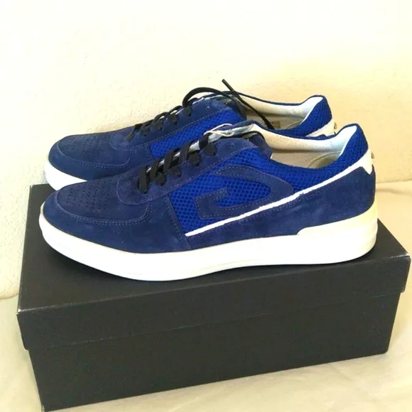 Alberto Guardiani italis 020 low M men's suede/ leather/ mesh DK. blue  sneaker