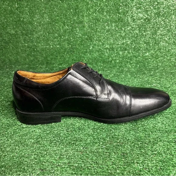 Aldo Black Leather Lace Up Almond Cap Toe Dress Shoes Mens Size 12 - Excellent